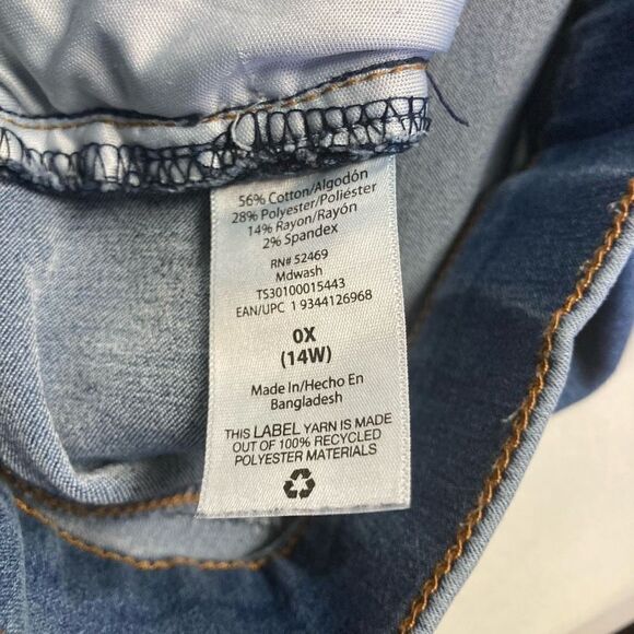 TERRA‎ & SKY Jegging Jeans Blue Size 0X or 14 W 25” Inseam 
Pull-on - Picture 6 of 8
